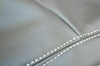 Bezug Rückenlehne Vordersitz für Mercedes W212 Fahrerseite schwarz Nähte weiß