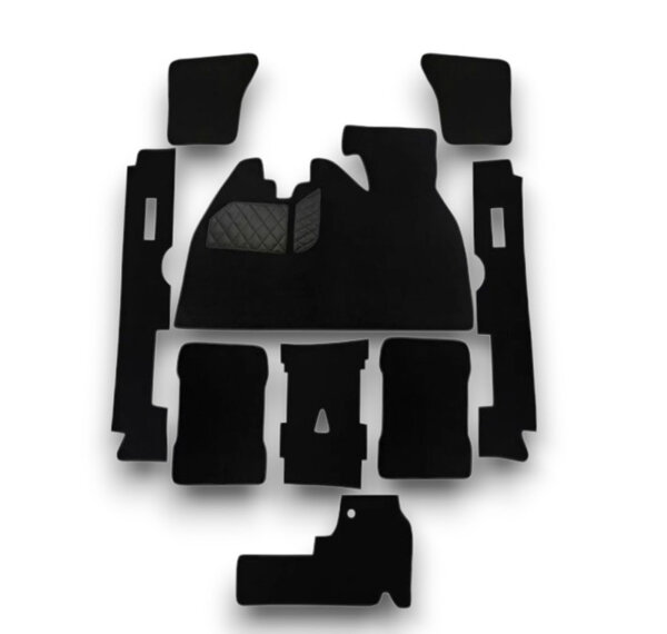 Teppichsatz Teppich für VW Käfer Mexico 1985-2003 mit Fußstütze schwarz (Velours)