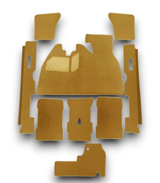 Teppichsatz Teppich für VW Käfer Mexico 1985-2003 mit Fußstütze dattel