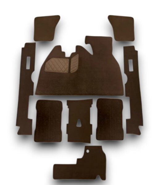 Teppichsatz Teppich für VW Käfer Mexico 1985-2003 mit Fußstütze braun