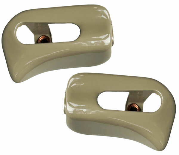 Kappen Abdeckungen Sonnenblende Paar  für Mercedes SL R129 A124 Metall  beige
