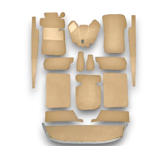 Teppichsatz Teppich für Mercedes W110 kleine Heckflosse Gummi Absatzschoner beige