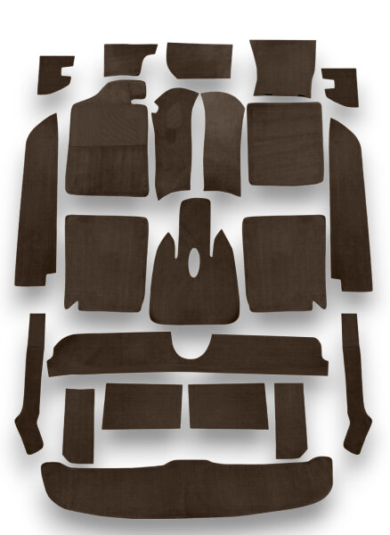 Teppichsatz Teppich, Gummi Absatzschoner für BMW E9 1968 - 1975 braun