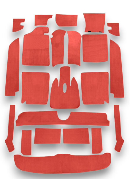 Teppichsatz Teppich, Gummi Absatzschoner für BMW E9 1968 - 1975 rot