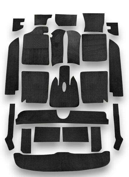 Teppichsatz Teppich, Gummi Absatzschoner für BMW E9 1968 - 1975 schwarz