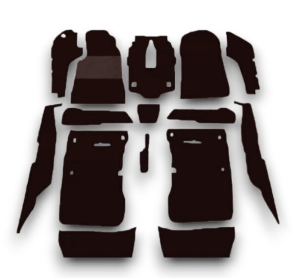 Teppichsatz Teppich für Mercedes W201 Gummi Absatzschoner braun