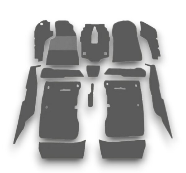 Teppichsatz Teppich für Mercedes W201 Gummi Absatzschoner grau