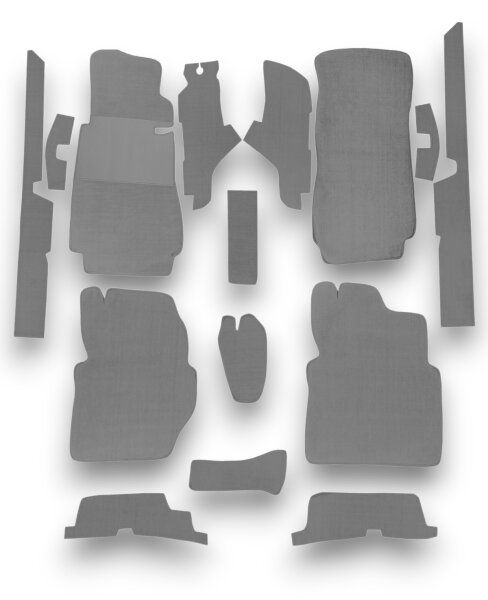 Teppichsatz Teppich für Mercedes W123 Coupe Gummi Absatzschoner grau