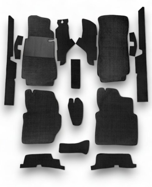 Teppichsatz Teppich für Mercedes W123 Coupe Gummi Absatzschoner schwarz