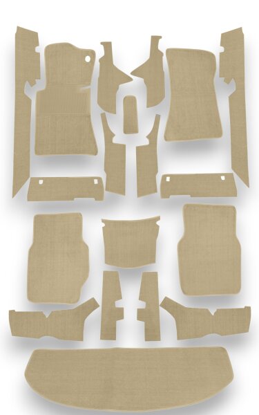 Teppichsatz Teppich für Mercedes Benz W116 SE Gummi Absatzschoner beige