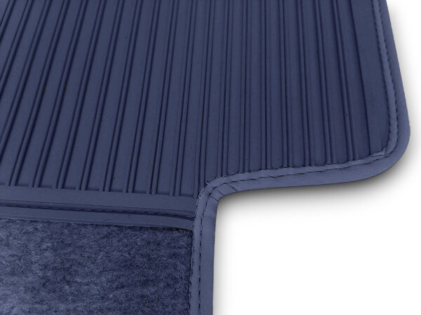 Teppichsatz Teppich für Mercedes Benz W116 SE Gummi Absatzschoner blau (Velours)