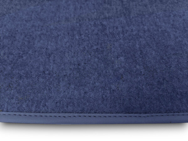 Teppichsatz Teppich für Mercedes Benz W116 SE Gummi Absatzschoner blau (Velours)