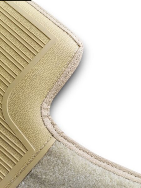 Teppichsatz Teppich für Mercedes W116 SEL Gummi Absatzschoner beige