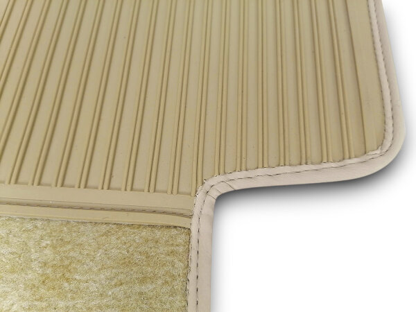 Teppichsatz Teppich für Mercedes W116 SEL Gummi Absatzschoner beige
