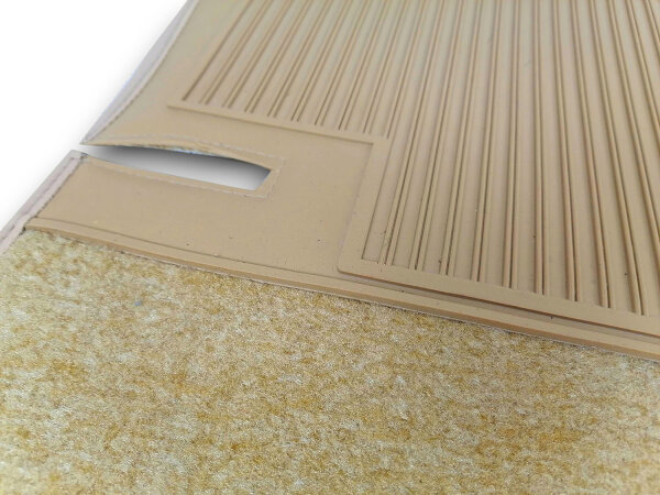 Teppichsatz Teppich für Mercedes W116 SEL Gummi Absatzschoner beige