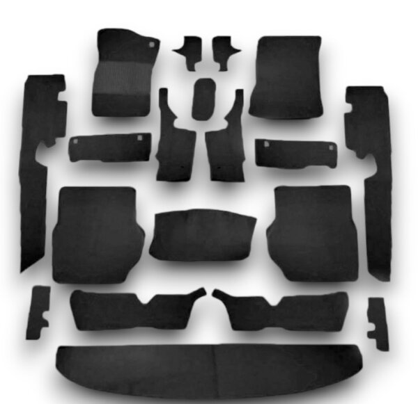 Teppichsatz Teppich für Mercedes W116 SEL Gummi Absatzschoner schwarz