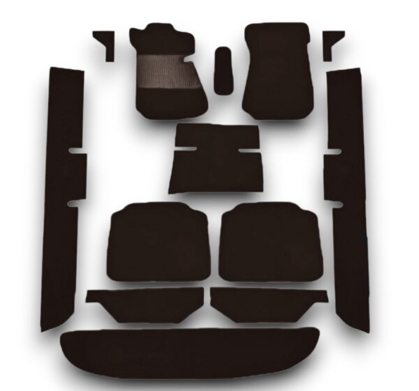 Teppichsatz Teppich für Mercedes W114 W115 Limousine Gummi Absatzschoner  braun