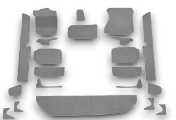 Teppichsatz Teppich für Mercedes W114 W115 Coupe Gummi Absatzschoner grau