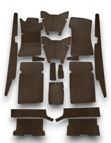 Teppichsatz Gummi für Mercedes W109 automatik & Schalter 1965-1969 braun