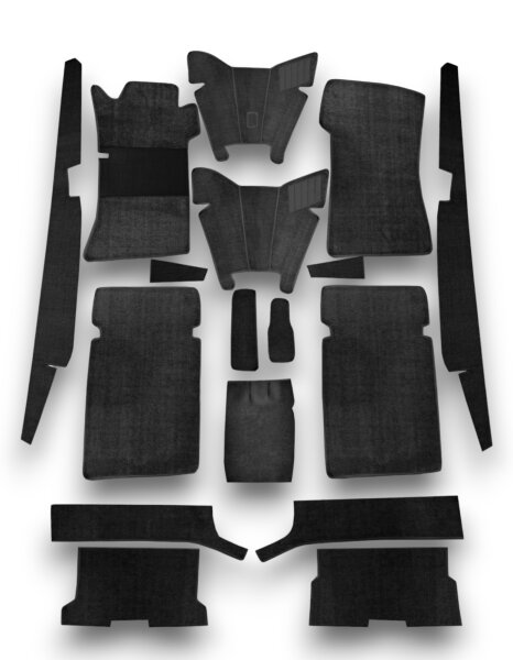 Teppichsatz Gummi für Mercedes W109 automatik & Schalter 1965-1969 schwarz