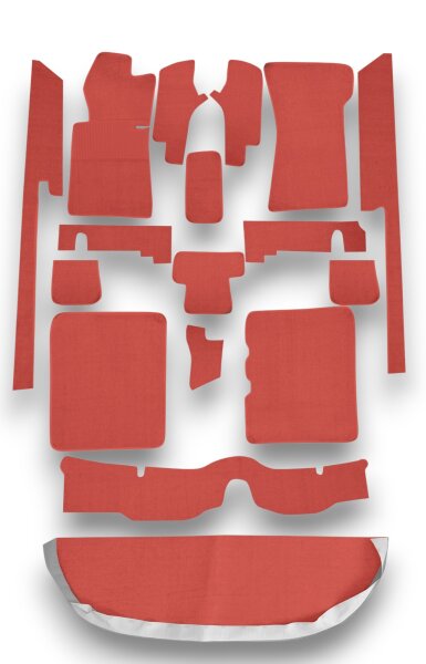 Teppichsatz Teppich für Mercedes Benz C107 Gummi Absatzschoner rot