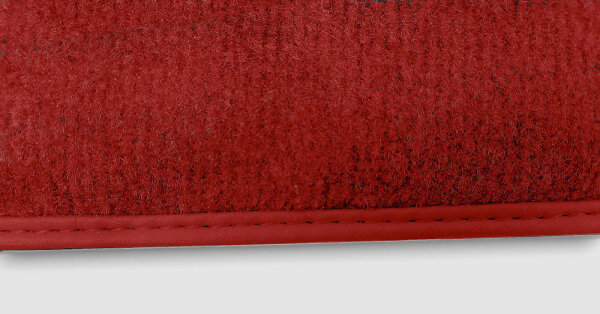 Teppichsatz Teppich für Mercedes Benz C107 mit Kunstlederabsatzschoner rot (Velours)