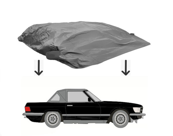 Halbgarage / Halbcover für Mercedes-Benz SL R107 / W107 – Schwarz