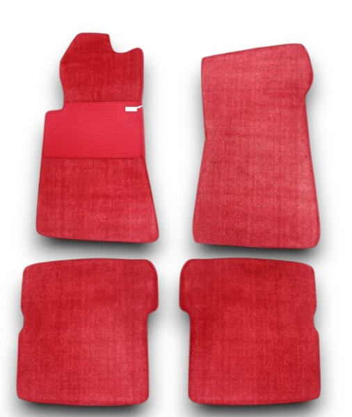 Fußmatten Teppich passend für Mercedes Benz SL107 R107/W107 4 teilig rot (Velour)