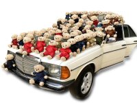 Teddy PS-Paule Maskottchen Oldtimer Rennsportjacke für Mercedes