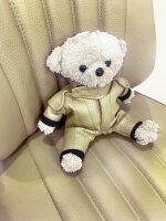 Teddy Maskottchen Oldtimer Rennsportjacke beige für...
