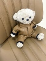 Teddy Maskottchen Oldtimer Rennsportjacke dattel für...