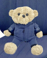 Teddy Maskottchen Oldtimer Rennsportjacke Stoff blau...