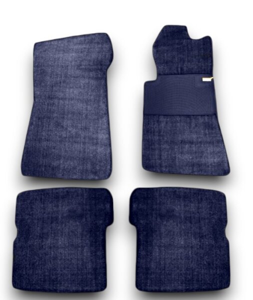 Fußmatten Teppich passend für Mercedes Benz SL107 R107/107 4 teilig Rechtslenker blau (Velour)