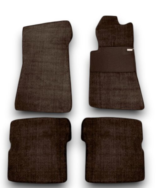 Fußmatten Teppich passend für Mercedes Benz SL107 R107/107 4 teilig Rechtslenker braun (Velour)