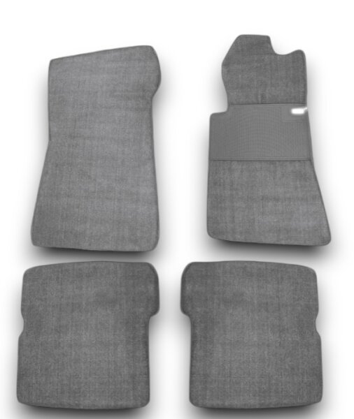 Fußmatten Teppich passend für Mercedes Benz SL107 R107/107 4 teilig Rechtslenker grau (Velour)