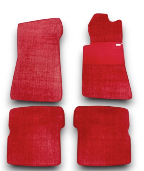 Fußmatten Teppich passend für Mercedes Benz SL107 R107/107 4 teilig Rechtslenker rot (Velour)