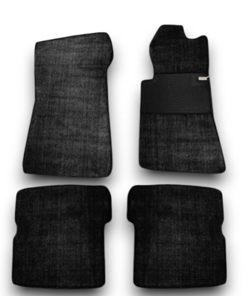 Fußmatten Teppich passend für Mercedes Benz SL107 R107/107 4 teilig Rechtslenker schwarz (Velour)