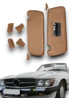 Sonnenblenden Sunvisor Paar mit Stangen + Clips für Mercedes SL 107 dattel Linkslenker