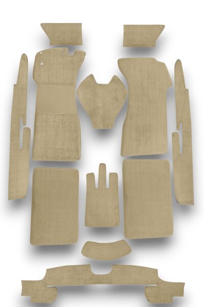 Teppichsatz für Mercedes Ponton W128 180 Gummi Absatzschoner beige