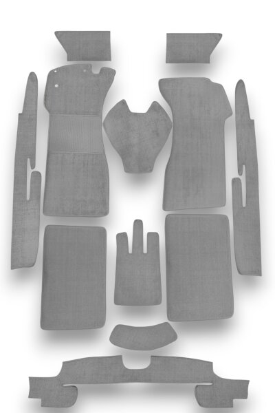 Teppichsatz für Mercedes Ponton W128 180 Gummi Absatzschoner grau