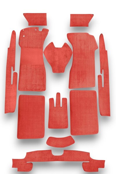 Teppichsatz für Mercedes Ponton W128 180 Gummi Absatzschoner rot