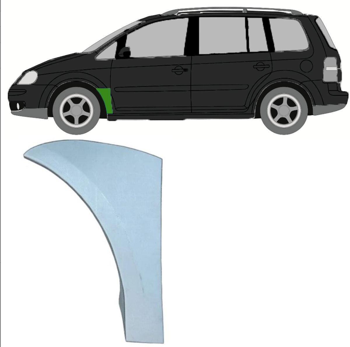 Frontflügel-Reparaturblech Für VW Touran 2003-2015 - Linke Seite Unlackiert