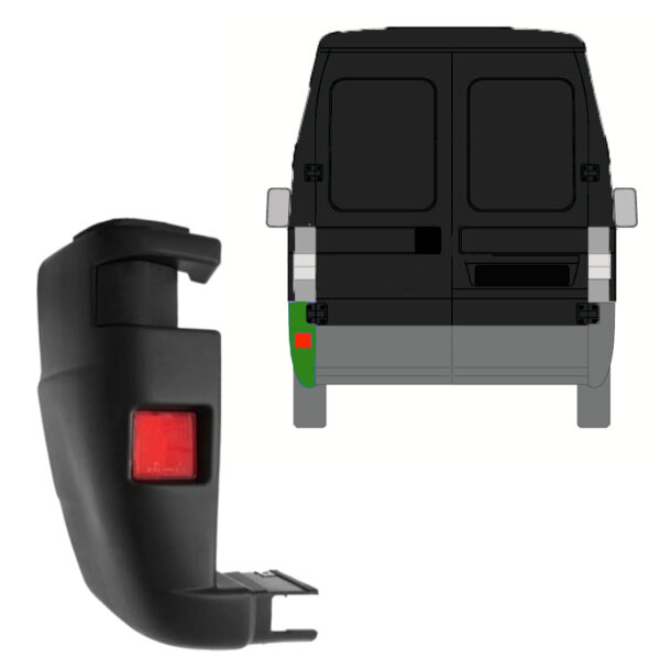 Hintere Stoßstangen für Fiat Ducato/ Peugeot Boxer/ Citroen Jumper/ Relay 2002- 2006 links