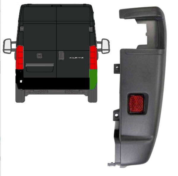 Hintere Stoßstangen für Fiat Ducato/ Peugeot Boxer/ Citroen Jumper/ Relay 2006-2018 rechts