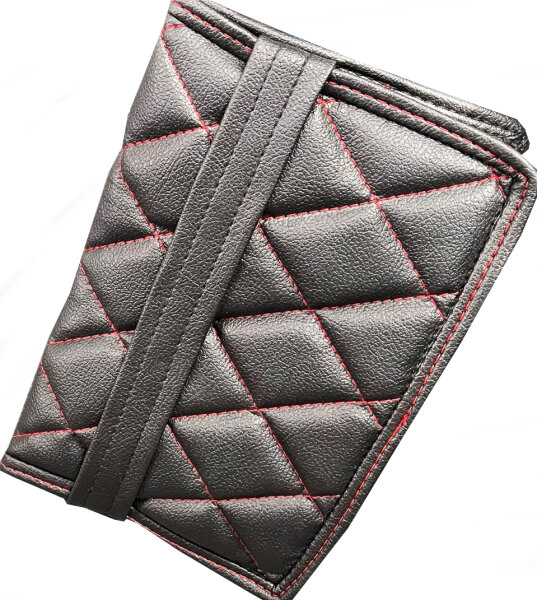Bordmappe Bordbuch Tasche Bedienungsanleitung für Mercedes Oldtimer SL 107 etc. schwarz-rot