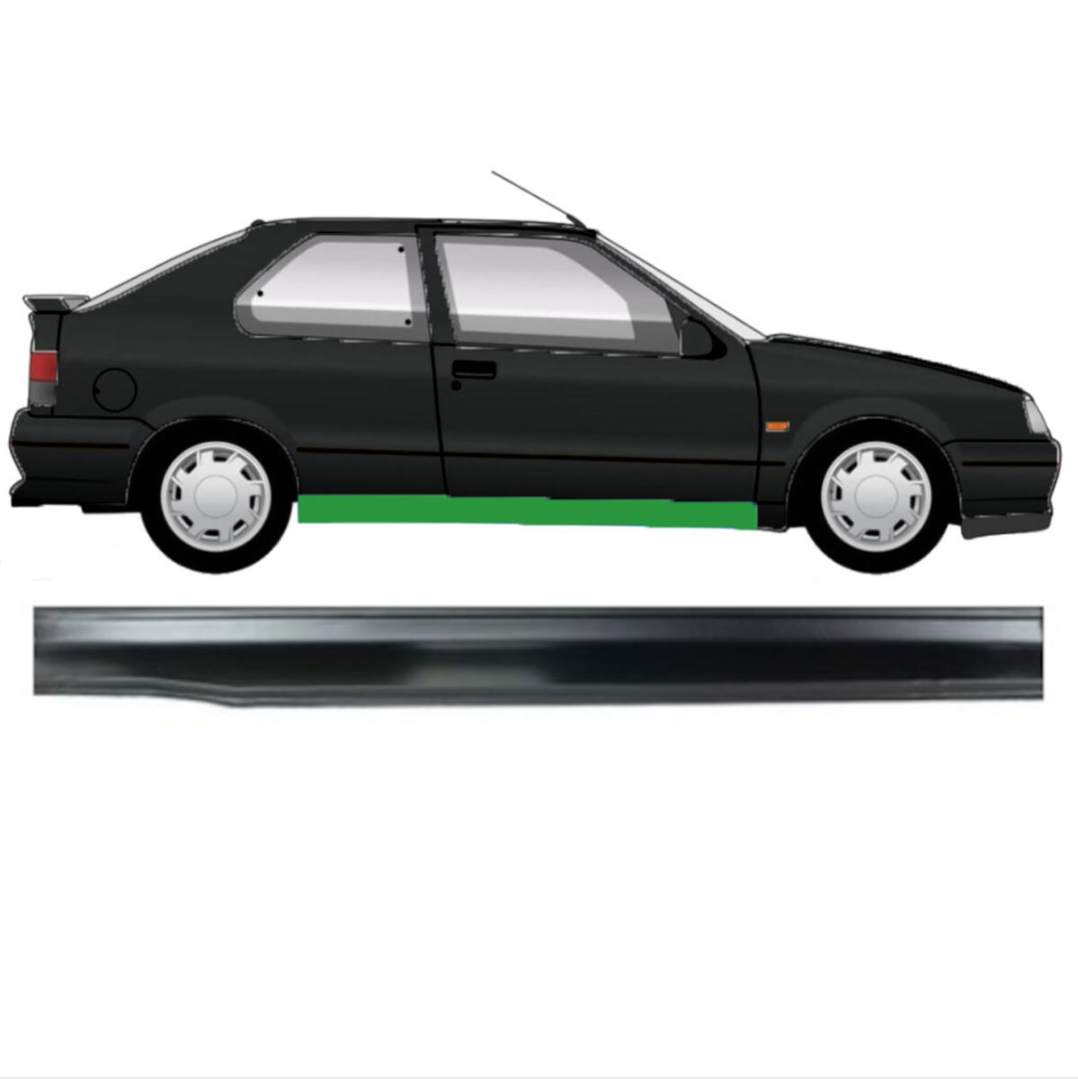 Schweller Reparaturblech Renault Clio II 1998-2012 - Rechts