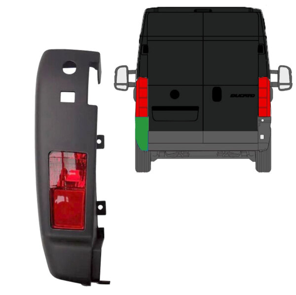 Hintere Stoßstange + Rückleuchte für Fiat Ducato/ Peugeot Boxer/ Citroen Jumper/ Relay 2006-2018 rechts