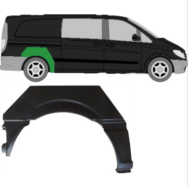 Hinterer Radlauf für Mercedes Vito W639 2003-2010 rechts