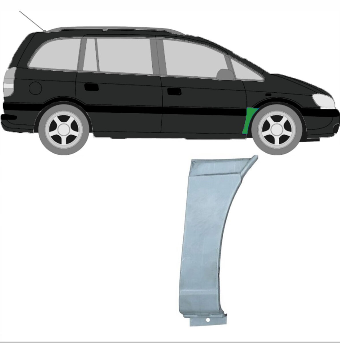 Produktbild von Kotflügel Fender Rechts Für Opel Zafira B 05-11 Alle Modelle