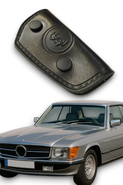 Echtleder Tasche Schlüsseltasche Schlüsseletui schwarz für Mercedes C107 SLC
